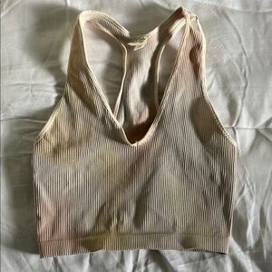 Free People Rainbow Ribbed Tank Top